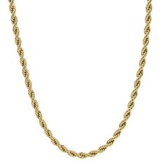 PRICES MAY VARY. GLD Classic Rope Chain: This signature rope chain necklace is a must-have in your collection. Featuring an intricate interwoven pattern, this classic necklace boasts long-lasting shine and durability. It's a staple gold chain piece that adds sophistication to any look. Wear it solo or with some extra drip—either way, this timeless accessory will get some much-deserved attention. Real Gold Always: Our proprietary finishing process utilizes the highest-quality materials to maximiz Chain Necklace For Men, Gold Rope Chains, Rope Chain Necklace, Gold Chains For Men, Classic Necklace, Necklace For Men, Rope Necklace, Timeless Accessories, Chains For Men