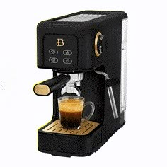 an espresso machine with a cup of coffee