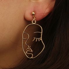 New In Packaging! Fun, Unique Earrings With A Sweet Angelic Face. These Are Lightweight With Great Details. I Have Both Silver And Gold, Silver Is Listed Separately. Bundle For Discounts Face Necklace, Abstract Earrings, Earrings Trendy, Gold Face, Face Earrings, Summer Earrings, Abstract Face, Golden Earrings, Bohemian Earrings