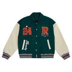 This unisex Ready varsity jacket is a long-lasting garment suitable for everyday use. It has a relaxed fit with embroidery on the front and back. Shop high-quality vintage baseball jackets. Baseball Jacket Men, Varsity Jacket Women, Baseball Varsity Jacket, Vintage Baseball, Baseball Jacket, Jacket Design, Sports Jacket, Casual Wardrobe, Streetwear Fashion