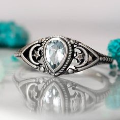 Aquamarine Stars Moon Ring Sterling Silver Jewelry Aquamarine, Ring Moon, Aquamarine Gem, Moonstone Ring Sterling Silver, Buy Jewellery Online, Star And Moon, Stars Moon, Moon Ring, Aquamarine Jewelry