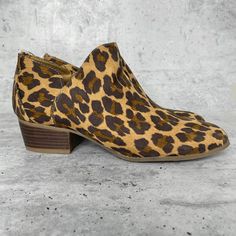 Nwt Old Navy Leopard Print Ankle Bootie. Faux Suede Fabric Upper. Hell Is About 1.5in. Marked An 8. Fall Synthetic Ankle-high Booties, Synthetic Ankle-high Booties For Fall, Fall Synthetic Medium Width Booties, Medium Width Synthetic Booties For Fall, Brown Synthetic Boots With Flat Heel, Brown Synthetic Flat Heel Boots, Brown Synthetic Ankle-high Booties, Brown Synthetic Round Toe Booties, Casual Brown Faux Leather Booties