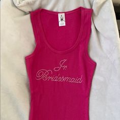 Brand New, Never Had A Tag, Purchased From Boutique, Just Decided Against It As Part Of My “Proposal”. Fitted Tops For Bridesmaids In Summer, Jr Bridesmaid, Bridesmaid Tank Tops, Junior Bridesmaid, Pink Ladies, Tank Top, Womens Tops, Boutique, Tank Tops