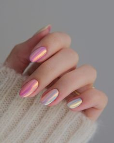 61+ Stunning Pink Chrome Nail Ideas For 2025 - DrExplains Bow Nail Designs, Best Press On Nails, Tie Dye Nails, Chrome Nail, Simple Gel Nails