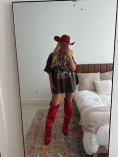 Cowgirl Boots Outfit Curvy, Western Style Outfits Plus Size, Nfr Inspo Outfits, Plus Size Country Outfits Concert, Skirt Cowgirl Outfits, Red Cowgirl Outfit, Buckle Bunny Outfits, Plus Size Cowgirl Outfits, Summer Nights Outfit