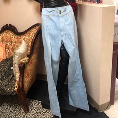 Starched Denim Aspenglo 1970’s Wide Leg Jeans, Rare Find, Size 9, Waist 26”, Hips 34”, Rise 12”, Inseam 32”, Bottom Of Leg Width Across 12”, 1970’s All The Way Jean Vintage, Vintage Bell, Bell Bottom, All The Way, Wide Leg Jeans, Bell Bottoms, Flare Jeans, Leg Jeans, The Way