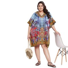 Pull-On Closure Material: 100% Polyester Pattern: Floral Printed Size: Fits Perfectly To Us Plus Size 1x To 3x Color: Multicolor Length: 36 Inches Sleeve Style: Kimono 3/4 Sleeve Neck Style: V-Neckline Model: Sg136-8791 Care Instruction: Hand Wash/Machine Wash Multicolor Short Sleeve Kaftan For Beach Season, Red V-neck Kaftan With Vibrant Print, Multicolor Printed Short Sleeve Kaftan, Multicolor Floral Print Short Sleeve Kaftan, Multicolor Short Sleeve Floral Kaftan, Multicolor Floral Print Kaftan With Short Sleeves, Casual Multicolor Free Size Kaftan, Short Kaftan Dress, White Peasant Top