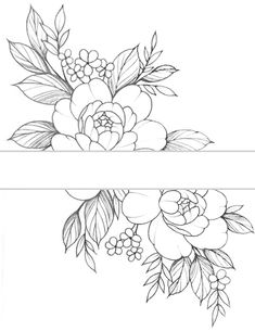 two horizontal banners with flowers and leaves