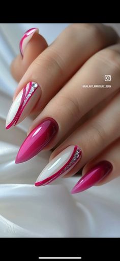 Almond Acrylic Nails Designs, Sassy Nails, Fancy Nails Designs, Pointed Nails, Pretty Nail Art, Classy Nails, Fancy Nails, Chic Nails, Short Acrylic Nails