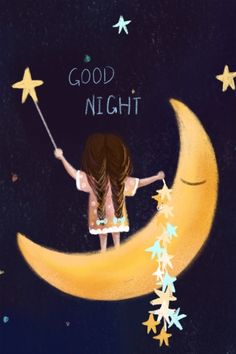 Good Night World, Night Illustration, Good Night Friends, Happy Birthday Video, Good Night Gif, Good Night Blessings