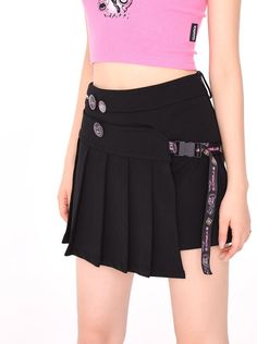 ❤Asymmetrical Irregular A-line Pleated Skirt❤︎ Black Mini Skirt In Punk Style, Black Pleated Punk Mini Skirt, Black Pleated Mini Skirt In Punk Style, Black Edgy Skort For Alternative Fashion, Black Punk Style Skort, Punk Style Black Mini Skort, Black Punk Style Mini Skort, Punk Style Black Skort, Black Punk Mini Skort