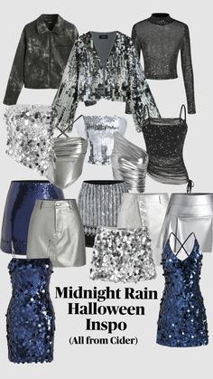 an advertisement for the midnight rain halloween inspo all from cider's catalog