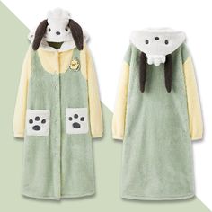 Brand New Super Warm Pochacoo Plush Pajamas Soft Green And Yellow Cozy Night Gown Cosplay Sleepwear Hoodie Robe Pochacco Pajama One Size Fits Us M-L Green Winter Lounging Sleepwear, Casual Long Sleeve Yellow Sleepwear, Yellow Long Sleeve Sleepwear For Lounging, Kawaii Cotton Sleepwear For Winter, Cute Green Sleepwear For Bedtime, Green Cotton Sleepwear For Overnight, Green Long Sleeve Nightgown For Sleep, Green Nightgown For Sleepover, Green Long Sleeve Nightgown For Loungewear