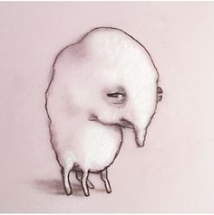 a drawing of a sheep and its baby