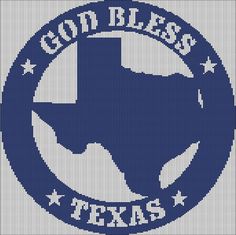 a blue and white texas cross stitch pattern