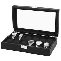 Introducing the Carbon Fiber Watch Box with 12 Slots and a Display Window. Elevate your watch storage with this sophisticated carbon fiber watch box from Watch-box.co.uk. Crafted with precision, its sleek design and black color accentuate the beauty of your timepieces, highlighted by the transparent glass display window. Key Features: Dimensions: Approximately 35 x 21.5 x 9 cm Color: Black Material: Constructed from high-quality carbon fiber, ensuring durability and a modern aesthetic. This watc Luxury Watch Box, Rolex Watch Box, Wood Watch Box, Pillow Storage, Leather Watch Box, Watch Organizer, Watch Storage Box, Jewelry Watch, Watch Storage