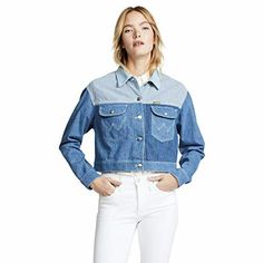 Wrangler Women's Peter Max Retro Jacket, Faded Contrast, Blue, Large Features Denim Button at front Striped panel at shoulders Wash cold Length: 18.5in / 47cm, from shoulder Fast and Free Shipping You're already purchasing the item. Why pay additional for shipping, especially slow shipping? We get your order shipped out within 1-business day and delivered to your doorstep as quickly as possible. Competitive Pricing With our dynamic pricing model, our prices are always competitive. Our prices are Peter Max, Retro Jacket, Chic Blouses, Denim Trends, Who What Wear, Shopping List, Accessories Design, Denim Jacket, Running