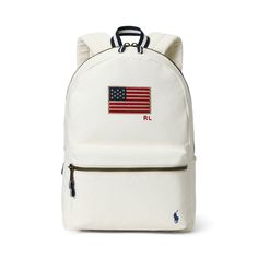 In durable cotton canvas this roomy backpack features a historical American flag appliqué and our signature embroidered Pony at the front. Unisex Accessories, Canvas Backpack, Girls Accessories, American Flag, Cotton Canvas, Bag Accessories, Ralph Lauren, Flag, Backpacks