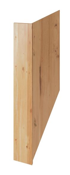 a close up of a wooden corner on a white background