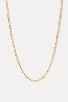 Add a charm or wear it on its own—the Bowie Chain is perfect for both layering and wearing solo. Its versatile design makes it an essential piece for any jewelry collection, effortlessly transitioning from a subtle accent to a standout statement. 18k gold-plated brass 2mm chain width Available in 3 lengths 15" - 16" 18" - 19" 21" - 22" **Does not pair with the Gianna, Harlyn, Radiant, Scarlett, or Pave Initial Charms Classic Everyday Charm Necklaces In 14k Gold Filled, Yellow Gold Charm Necklace With 14k Gold Cable Chain, Yellow Gold Charm Necklace In 14k With Cable Chain, 14k Gold Cable Chain Necklace Fine Jewelry, 14k Gold Fine Jewelry Cable Chain Necklace, 14k Gold Cable Chain Necklace In Fine Jewelry Style, 14k Yellow Gold Charm Necklace With Cable Chain, Classic 14k Gold Cable Chain Necklace, Minimalist 14k Gold Delicate Chain Necklace