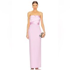 - Worn Once - Uk Size 12 Us Size 8 - Pink Satin And Crepe Gown Maxi Dress - Dress Was Altered/Shortened At The Bottom To Fit My 5’3” Height - I Am Wearing 3 Inch Heels In The Photo Attached - Dress Will Be Dry Cleaned And Shipped Out - Perfect Wedding Guest Or Formal Dress - Self: 95% Polyester, 5% Elastane - Contrast Fabric: 100% Polyester - Fully Lined - Hidden Back Zipper Closure - Ruched Satin Twill Bodice With Crepe Skirt - Manufacturer Style No. Os39029 Highschool Prom, Dresses Feminine, Sleek Jumpsuit, Crepe Maxi Dress, Bridal Party Attire, Solace London, Evening Dress Collection, Crepe Skirts, Party Attire