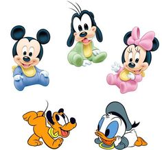 mickey mouse and other cartoon characters