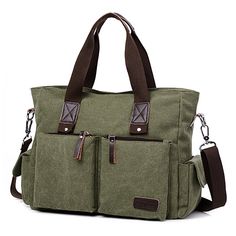 PRICES MAY VARY. MATERIAL: High Quality Canvas CLOSURE: Top Zipper Closure DIMENSIONS: 14.96''(L) x 6.30''(W) x 11.42''(H); double handles with 7" drop; adjustable shoulder strap with 35" to 58" drop. POCKETS: 1 Generous main pockets, 1 Tablets pockets(fits up to 14" laptops), 1 Inner zipper pocket. 1 Exterior back wall zipper pocket, 2 Front pocket, 2 side pockets. FEATURES: Decorative Gold-tone Hardware, Zip-pockets in Middle and Back, easily carry your mobile phone, wallet, cosmetic, IPAD, um Messenger Tote Bag, Kavu Rope Bag, Soft Leather Tote, Waterproof Tote, Work Tote Bag, Rope Bag, Work Tote, Purse Crossbody, Canvas Handbags