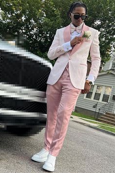 Pink Prom Suit, Rose Gold Suit, Pink Suit Men, Burgundy Prom Dress Lace, Suits For Guys, Student Clothes, Prom Tux, Prom Men, Homecoming Suits