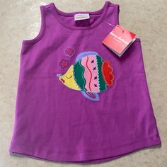 Hannah Andersson Purple Fish Tank Top. Size 100 (Us Size 4). New With Tags, Never Worn. Magenta Purple Tank Top Features Colorful Fish Appliqu And Embroidered Details. Cute Sleeveless T-shirt For Playwear, Fun Cotton Tops For Playtime, Casual Multicolor Tops For Play, Purple Tops For Summer Playtime, Purple Tops For Playtime In Summer, Multicolor Cotton Tops For Play, Cotton Short Sleeve Tops For Play, Sleeveless Cotton Tops For Playtime, Purple Sleeveless Top For Playwear