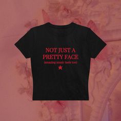 Not Just A Pretty Face (Great Music Taste Too) Baby Tee 90s Y2K Snug Fit Crop Top, Sabrina Carpenter Baby Tee Gracie Abrams, Billie Eilish Concert Tee Y2k Outfit Perfect cute top to wear to your favourite artists tour concerts like Gracie Abrams, Sabrina Carpenter, Billie Eilish, Chappell Roan... This custom print is printed on a Bella Canvas 1010 Baby tank. It is printed by a small independent print shop in Oregon, USA. Please be patient with turnaround time! It's a classic 90s style that's tak Billie Eilish Concert, Baby Tees 90s, Baby Tank, Chappell Roan, Music Taste, Oregon Usa, Gracie Abrams, Workout Crop Top, Concert Tees