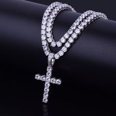 GET 31% OFF ON YOUR ICED OUT ZIRCON CROSS PENDANT WITH TENNIS CHAIN NECKLACE. TIME TO SPEND LESS!!!  You know you're lucky when you stumble upon a crazy-good deal. And we're happy to let you know that you can get incredible Iced Out Zircon Cross Pendant With Tennis Chain Necklace with a 31% discount! You can find a fit-for-you product for just US $54.51, meaning your US $23.35 will stay with you if you just ADD TO CART right now. Furthermore, our store promises you: 100% order satisfaction 100% Diamond Pendant For Men, Necklace Chain Types, Rhinestone Material, Tennis Chain, Choker Pendant, Gold Cross Pendant, Diamond Cross Pendants, Diamond Chain, Hip Hop Jewelry