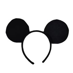 a black mickey mouse ears headband on a white background