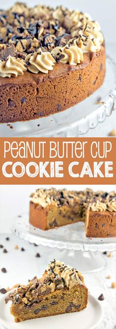 this peanut butter cup cookie cake is so good it's the perfect dessert to bake