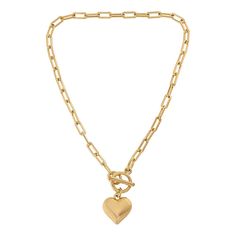 Soave Oro 14K Electroform Heart Charm Toggle Necklace Perfect for any occasion, this timeless toggle necklace is a must-have for those who appreciate classic, sophisticated styles. The heart-shaped charm adds a touch of elegance to any outfit, while the lightweight electroform design ensures comfort.       Approx. 18"L x 3/16"W     Charm approx. 1-1/8"L x 15/16"W     14K Gold electroformed over an inner core of resin     Paperclip chain with toggle clasp Elegant Heart Pendant Toggle Necklace, Elegant Toggle Necklace Tarnish Resistant, Gold Necklace With Toggle Clasp For Anniversary, Heart Pendant Toggle Necklace With Adjustable Chain, Gold Heart Pendant Toggle Necklace As Gift, Gold Toggle Necklace With Heart Charm As Gift, Elegant Heart Pendant Toggle Necklace For Valentine's Day, Elegant Heart Shaped Toggle Necklace, Classic Gold-tone Toggle Necklace As Gift