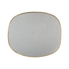 a white and gold oval mirror on a white background with clipping for text or image