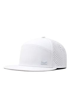 Shaped with a deep crown and flat brim, this perforated cap features moisture-wicking technology and a glare-reducing visor lining for superior clarity. Adjustable snapback strap Hidden besom pocket Moisture-wicking fabric engineered for dryness and comfort Water-repellent Antimicrobial fabric engineered to inhibit the growth of odor-causing germs 88% polyester, 12% spandex Spot clean Imported White White, Snapback Hat, Moisture Wicking Fabric, Snapback Hats, Polyester Spandex, Moisture Wicking, Baseball Cap, Baseball Hats, Nordstrom