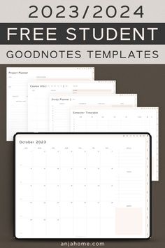 aesthetic free Goodnotes templates students Free Goodnotes Templates, College Life Aesthetic, School Planner Template, Free Planner Templates