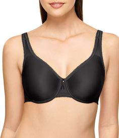 From Wacoal&#x2C; the Basic Beauty Body Suede Full-Busted Underwire Bra features:Bodysuede® fabric feels sleek and smooth on the bodyunlined&#x2C; two-ply stretch nylon cupstailored neckline and smooth cups give smooth shape under t-shirts or sweaterssupportive&#x2C; close-set&#x2C; fully-adjustable straps that stay on your shouldersseamless&#x2C; full coverage underwire brainner slings for great supporthook-and-eye back closur Bra Items, Pointed Pumps, Lace Underwire, Beautiful Bra, Golden Goose Deluxe Brand, Beauty Body, Full Figured, T Shirt Bra, Retro Chic