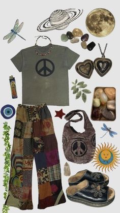 Hippie Core Outfits, Hippie Style Men, Boho Hippie Outfits, The Opposites, Hippie Fits, Modern Hippie Style, Me And Her, Groovy Clothes, Hippie Grunge