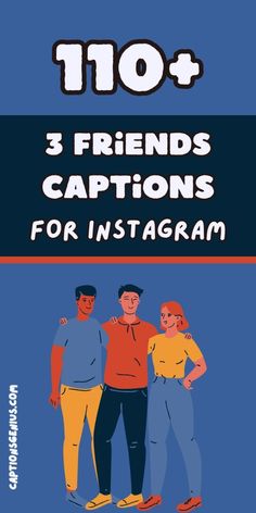 three friends standing next to each other in front of the caption for instagram