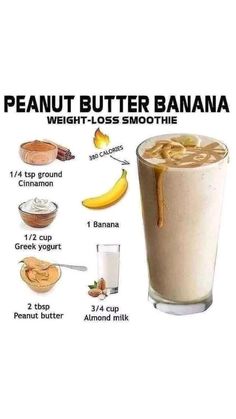 Easy Healthy Smoothie Recipes, Peanut Butter Banana Smoothie, Peanut Butter Smoothie