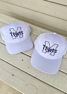 M Tigers White Trucker Cap Hat - perfect for any casual outing & you'll be both stylish & comfy!! Structured, six-panel, mid-profile Pre-curved visor Adjustable double snapback closure One size Charles River Rain Jacket, Menswear Women, Tyler Candle Company, Belt Jewelry, Judy Blue Jeans, Blue Jean Shorts, Jogger Jeans, Jeans Brands, Gift Accessories