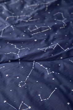 a blue sheet with white stars on it