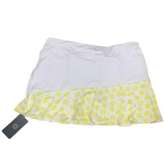 40 Lime The Wild Flower Skort Skirt . Built In Shorts With Mesh Pocket On Shorts . Skirt Has Cell Phone Pocket In Front . Perfect For Tennis Or Walking ! Brand New With Tags . White With Yellow Flowers . *Very Tiny Mark On Upper Waistband . Probably Come Out In Wash But Since New Didn’t Want To Launder . Hard To See If Wearing As Well . Size Large . Skirts Run Large With This Brand . Waist Measures 16 Inches Across Unstretched. Length Is 13.5 Inches . Absorbent Quick Dry Shell And Under Shorts 9 White Tennis Skirt For Beach In Spring, White Spring Tennis Skirt For Beach, White Tennis Skirt For Spring Beach Occasions, Spring Lemon Print Bottoms, Fitted Bottoms With Lemon Print For Spring, Yellow Fitted Tennis Skirt For Summer, Fitted Yellow Skort, Short Yellow Summer Skirt, Casual Yellow Short Skort