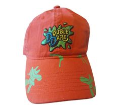 Double Dare Nickelodeon 2017 Snapback Hat Red Baseball Cap Retro 90s Slime | eBay Fun Streetwear Dad Cap, Fun Dad Hat For Streetwear, Fun Red Snapback Hat With Curved Brim, Red Hip Hop Hat, Fun Red Curved Brim Snapback Hat, Trendy Red Adjustable Dad Hat, Casual Red Dad Hat, Casual Red Visor Dad Hat, Fun Red Snapback Baseball Cap