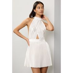 White (100% High-grade polyester). Cocktail dress. Halter neck. Sleeveless. Back zipper closure. 34" from shoulder to hemline. Imported. Dress Halter Neck, Dress Halter, Rent The Runway, Closet Designs, Halter Neck, Cocktail Party, High Grade, Cocktail Dress, Mini Dress