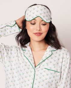 Game, set, sleep! Serve up a winning combination of comfort and style with our tennis print pajamas. Featuring a pair of classic crossed green racquets and a tennis ball, this design captures the undeniable charm of a classic sport. Whether you're a tennis enthusiast or simply appreciate it from the stands, these hand-drawn motifs celebrate the spirit of the game. How adorable are these sweet matching eye masks! They are the perfect gift and can be monogrammed to create a truly special memory. Y Green Sleepwear For Spring Sleepover, Green Spring Sleepwear For Sleepover, Green Spring Sleepwear For Bedtime, Relaxed Fit Green Sleepwear For Spring, Green Relaxed Fit Sleepwear For Spring, Classic White Sleepwear For Pajama Party, White Sporty Sleepwear With Relaxed Fit, Classic Spring Sleepwear For Bedtime, White Classic Sleepwear For Spring