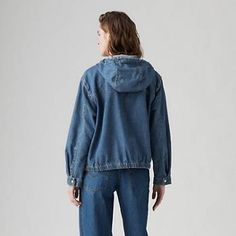 Reese Military Jacket - Medium Wash | Levi's® US Ribcage Jeans, Dad Jeans, Relaxed Jeans, Chino Jeans, Loose Jeans, Tapered Jeans, Short Shirts, Outerwear Sweater, Slim Jeans