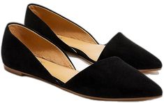 Chic Fall Ballet Flats With Leather Sole, Chic Flat Heel Sandals For Fall, Chic Fall Slip-on Sandals, Low Heel Ballet Flats With Rubber Sole, Chic Closed Toe Ballet Flats For Fall, Pointed Toe Flats With Branded Insole, Chic Flat Heels For Fall, Chic Medium Width Slip-on Ballet Flats, Chic Ballet Flats With Rubber Sole For Workwear