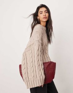 Jumpers & Cardigans by ASOS EDITION Cosy, meet chic Crew neck Drop shoulders Ribbed trims Oversized fit Knit Oversized Sweater, Pull Oversize, Chunky Cable Knit, Modest Fashion Winter, Christmas Jumper Dress, Oversized Jumper, Spring Floral Dress, Long Black Dress, Jumpsuit Shorts Rompers